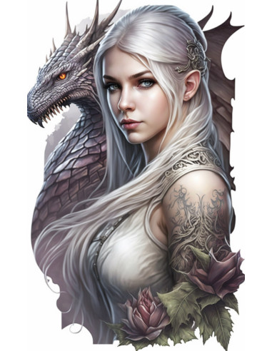 Placa Pared Hada con Dragón, mod. 3 -...