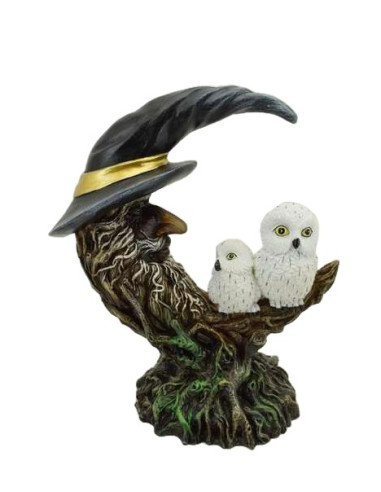 Buhos sobre luna con sombrero de...