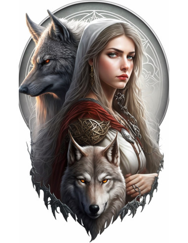 Placa Pared Hada con Lobo, mod. 20 -...