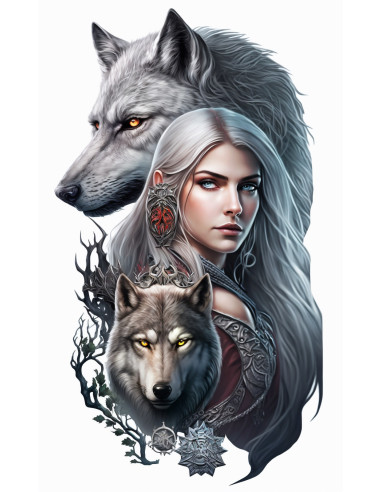 Placa Pared Hada con Lobo, mod. 21 -...