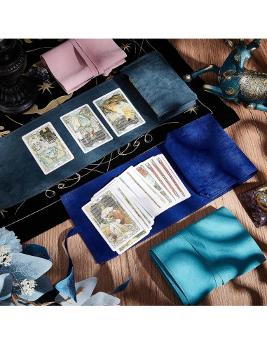 Bolsa Cartas Tarot Enrollable Azul...