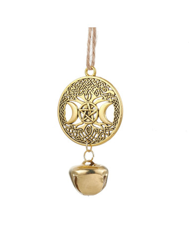 BD058 - Cascabel con Triple Luna, dorado