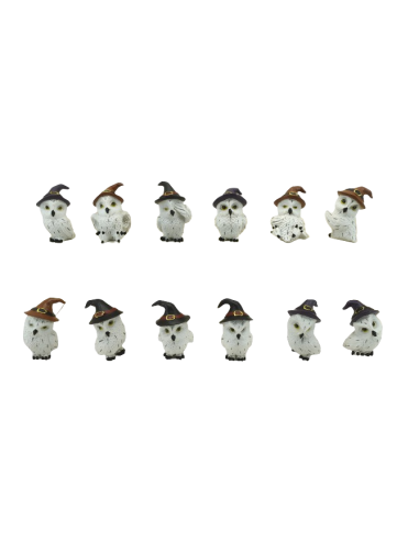 Buhos con sombrero de bruja, pack 12...