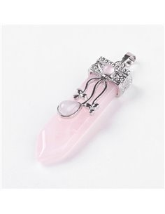 AM042 Colgante Punta Cuarzo Rosa