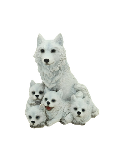 Mama Loba sentada con 4 lobeznos - 76685