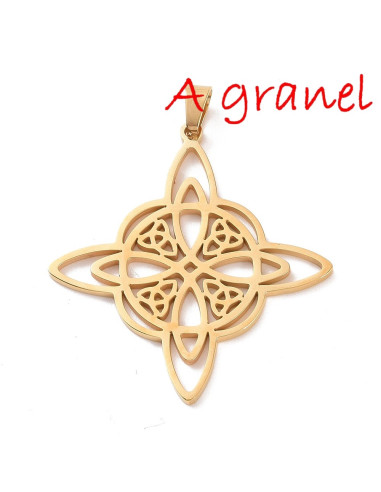 AG5-632 Nudo de Bruja Triquetas, dorado