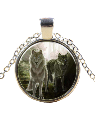 BR047 Pareja de Lobos - Mandala Colgante