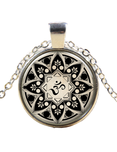 BR019 Om Marrón - Mandala Colgante