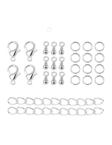T1505 - Set Montaje, piezas  plateadas