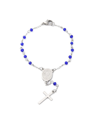 RS127 - Pulsera Rosario cuentas azules