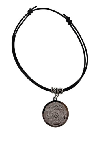 AB755 - Pulsera Poli-Cuero Tetragramatón