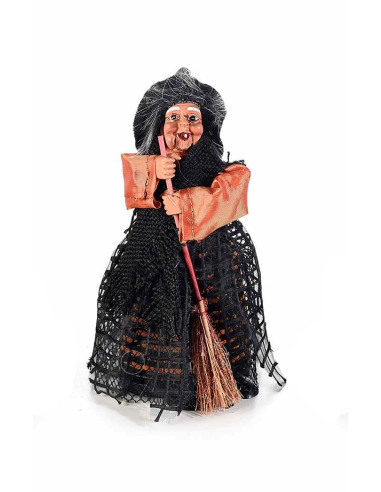 Bruja Tela 18 cms, falda rejilla, con...