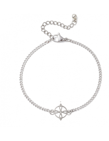 AT403 Pulsera Nudo de Bruja, plateada