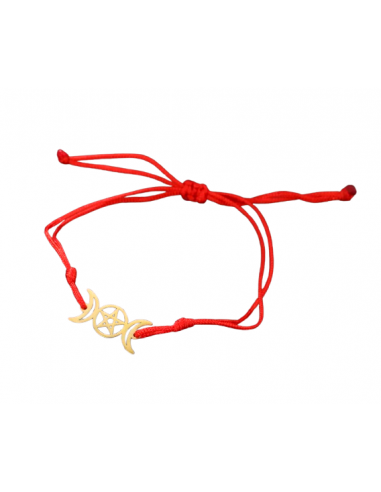 AT038 Pulsera Triple Luna dorada en...