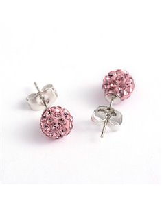 P078 - PENDIENTE BOLA ROSA