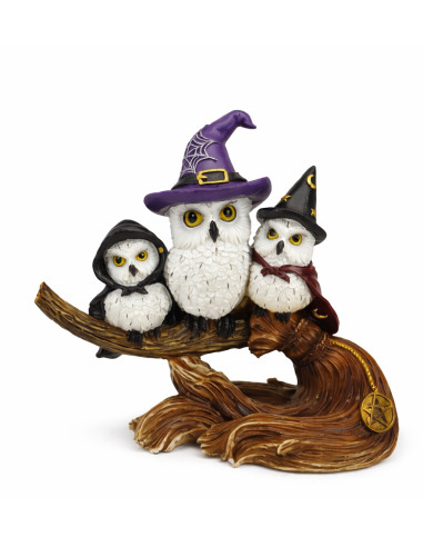 Búho Familia con sombrero de bruja...