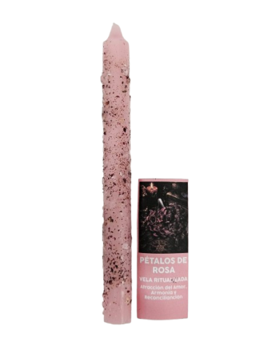 Vela Hierbas Pétalos de Rosa