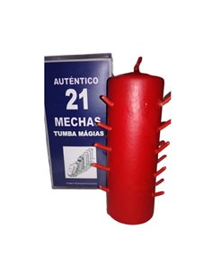 2368 - Velón 21 Mechas Rojo