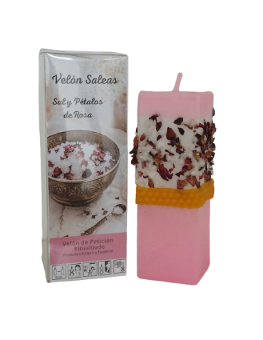Velón Cuadrado Saleas Rosas - 4106