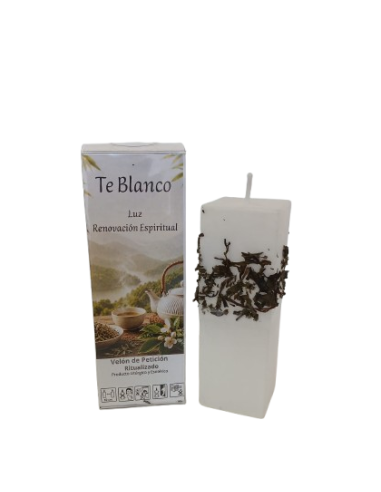 Velón Cuadrado Té Blanco