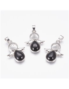 Y009 - COLGANTE ANGELITO AGATA NEGRA 2