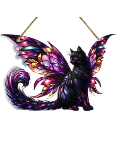 Decorativo Pared Gato Alas,...