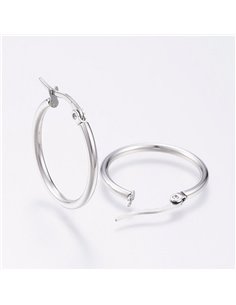 PT112 - PENDIENTE ARO LISO PLATEADO