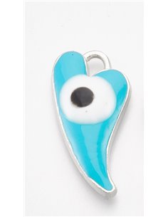 Y105 - COLGANTE OJO TURCO EN CORAZON AZUL