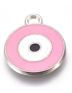 Y107 - COLGANTE OJO TURCO EN CIRCULO ROSA