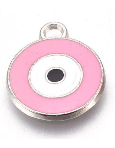 Y107 - COLGANTE OJO TURCO EN CIRCULO ROSA