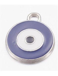 Y108 - COLGANTE OJO TURCO EN CIRCULO AZUL OSCURO