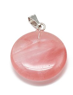 Y130 - COLGANTE REDONDO PLANO CUARZO CEREZA