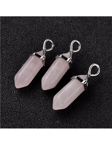 AM052 COLGANTE PUNTA CUARZO ROSA