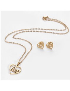 AX909 Conjunto Mama Te Amo, dorado