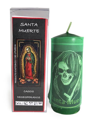 1563V- Velón Preparado Santa Muerte Verde