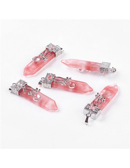 BM140 Colgante Punta Cuarzo Cereza