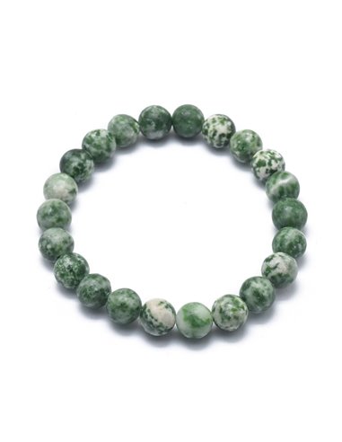 MT149 Pulseras Bolas Jaspe Verde