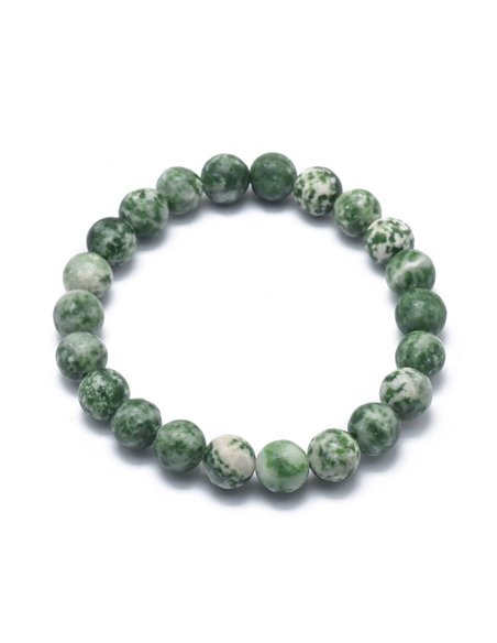 MT149 Pulseras Bolas Jaspe Verde