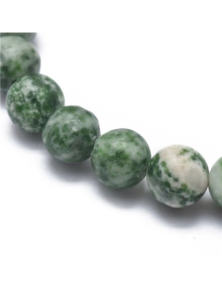 MT149 Pulseras Bolas Jaspe Verde
