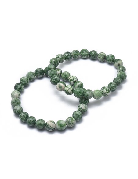 MT149 Pulseras Bolas Jaspe Verde