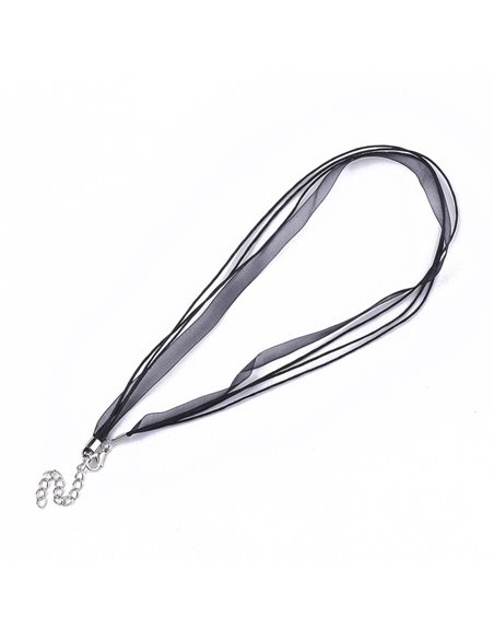 ACC033 - Pack 10 Cinta de Organza Negra