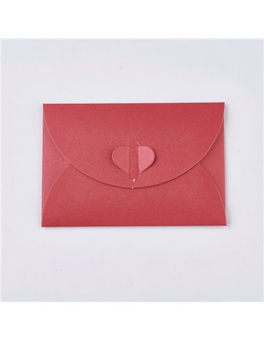 ACC394 - Pack 10 Sobres Rojo, cierre corazón