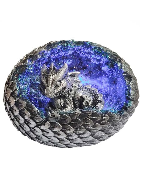 Dragón Bebé Gris en Huevo Cristal LED, Pack 2 uds  -76384