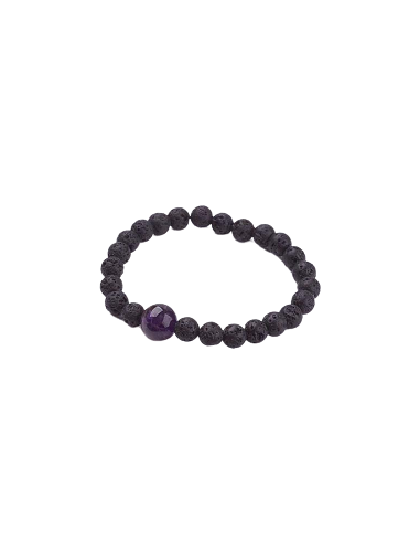 BT154 Pulsera Bola lava con Amatista