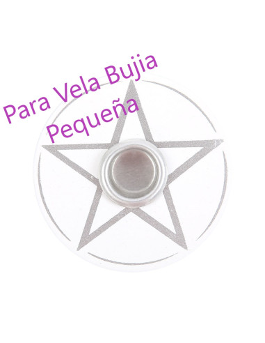 Porta Vela Pentagrama, blanco - 58409