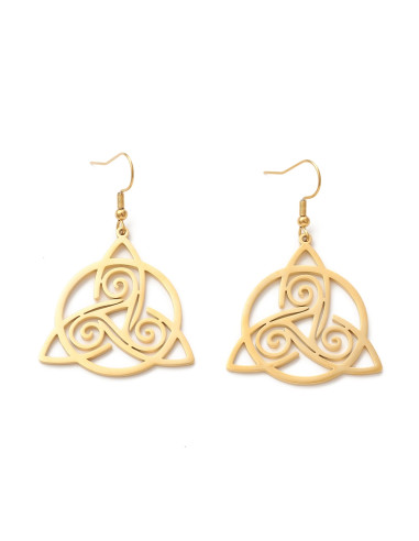 AP218 - Pendientes Triqueta, dorado