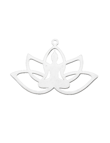 AC448 - Flor de Lotus Yoga, plateada