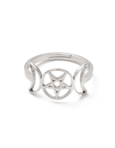 AA220 Anillo Pentagrama con lunas,...