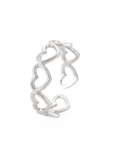 AA224 Anillo Corazones, plateado
