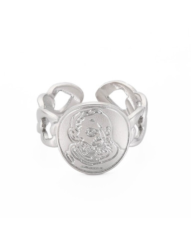 AA228 Anillo Papa Pio, plateado